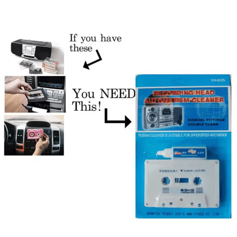 Audio Cassette Tape Head Cleaner For Car Home Players 4