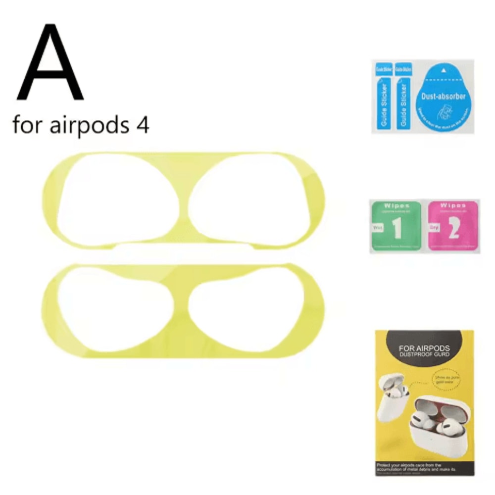 Metal Dustproof Stickers For Apple AirPods 4 Earphones 4