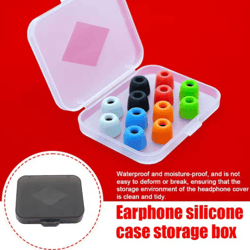 portable transparent eartip storage box for silicone & memory foam tips
