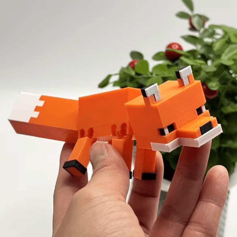 3D Pixel Fox Decoration For Halloween Home Display 0