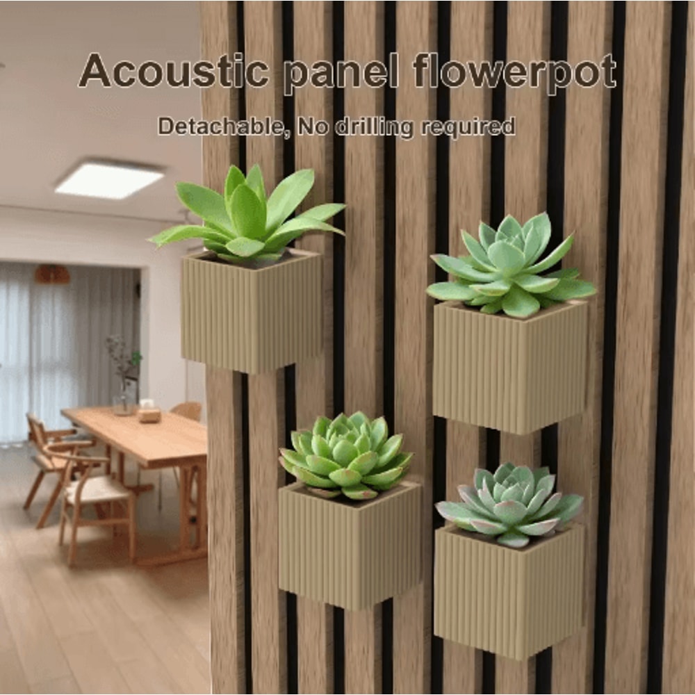 Square Acoustic Panel Shelf Rack For Plants Stylish Storage 6