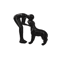 Elegant Black Dog Owner Statue For Home Decoration 1