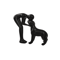 Elegant Black Dog Owner Statue For Home Decoration 1
