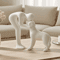 Elegant Black Dog Owner Statue For Home Decoration 5
