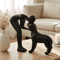 Elegant Black Dog Owner Statue For Home Decoration 0