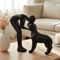 Elegant Black Dog Owner Statue For Home Decoration 0