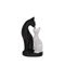 Elegant Black White Cat Sculpture For Home Office Decor 1