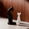Elegant Black White Cat Sculpture For Home Office Decor 4