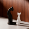 Elegant Black White Cat Sculpture For Home Office Decor 4