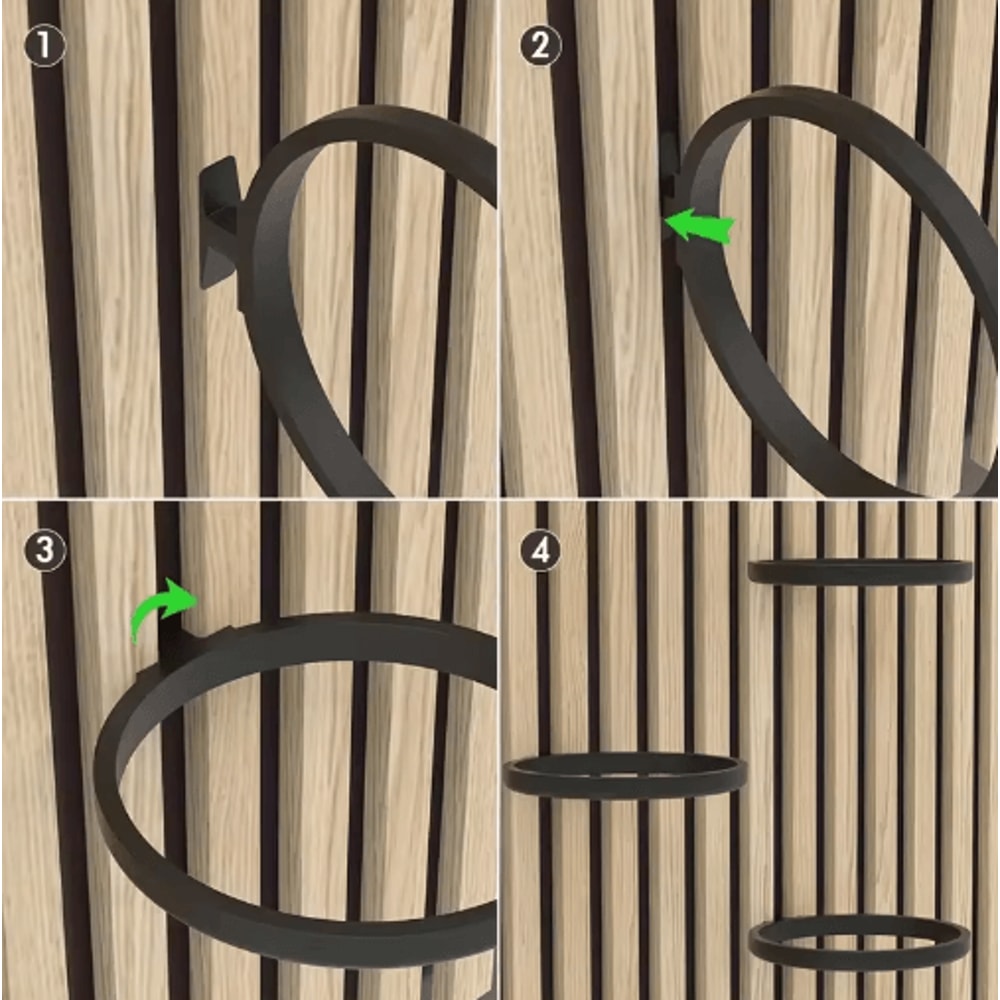 2PCS Black Acoustic Panel Plant Rings For Wall Ceiling Gaps 3