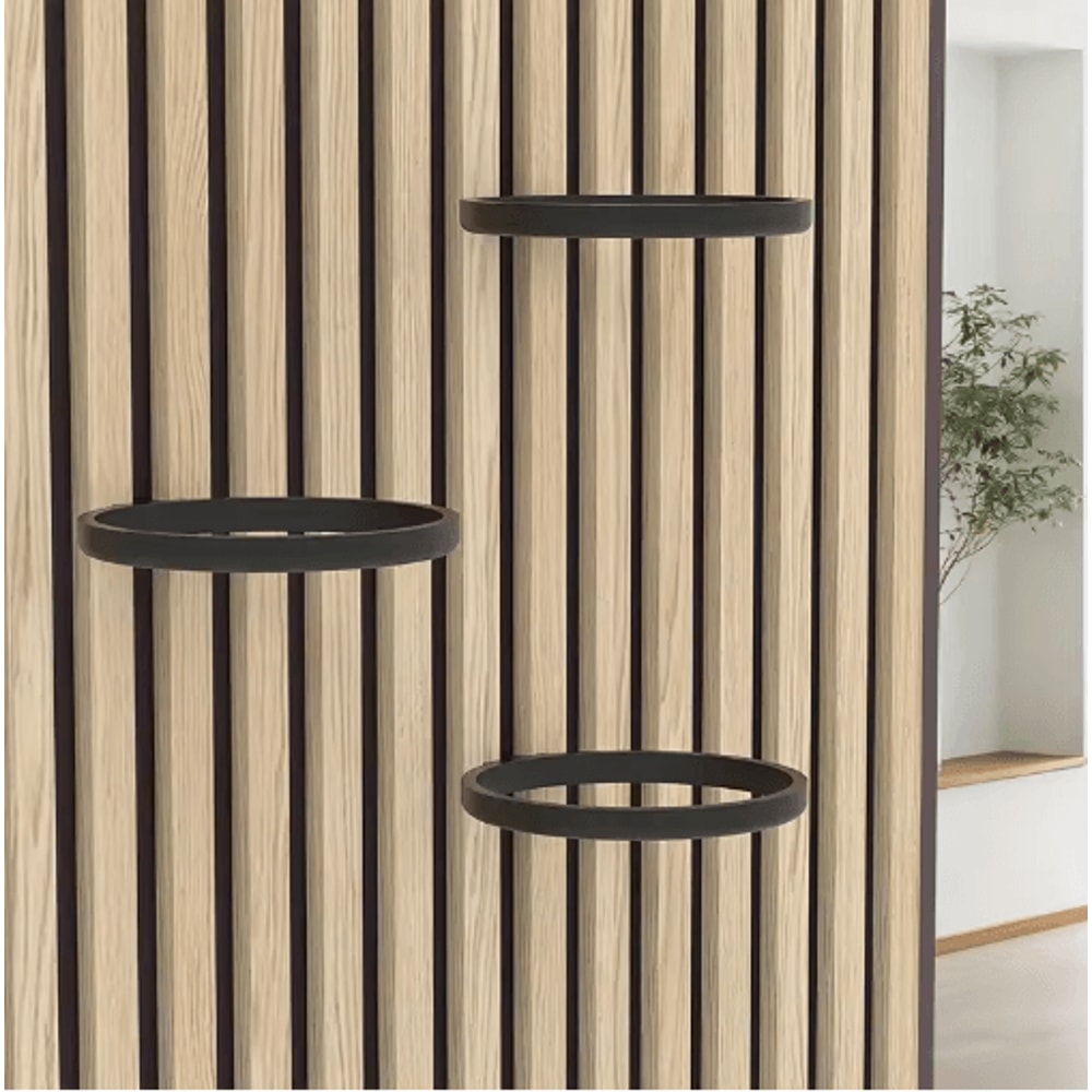 2PCS Black Acoustic Panel Plant Rings For Wall Ceiling Gaps 4