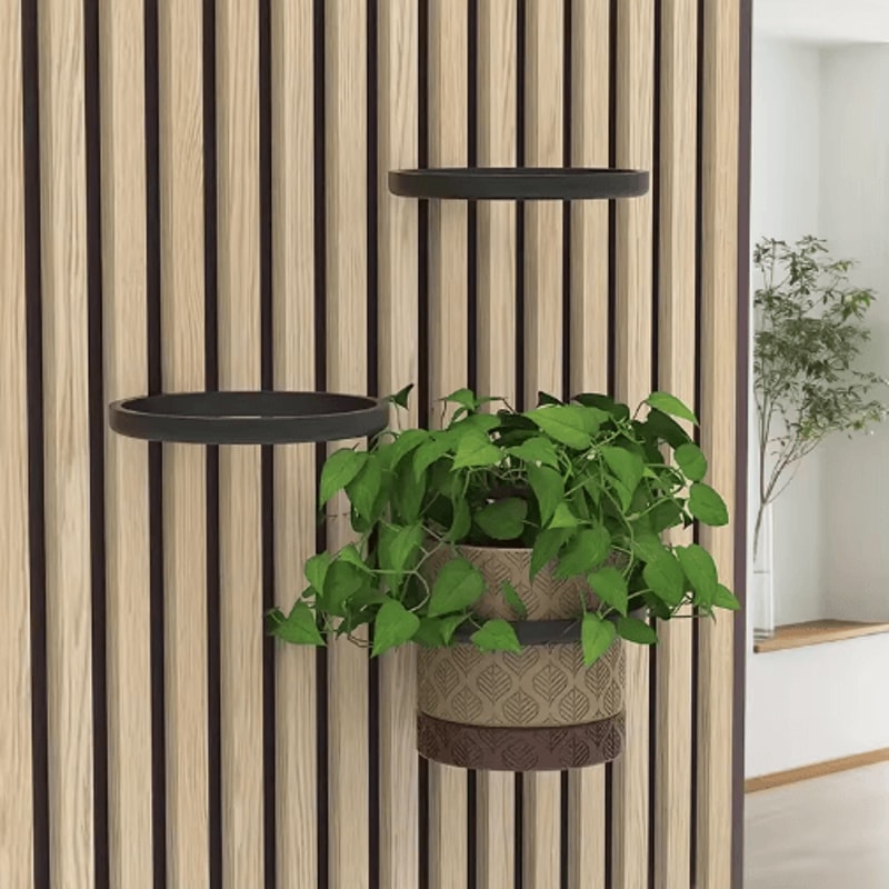 2PCS Black Acoustic Panel Plant Rings For Wall Ceiling Gaps 5