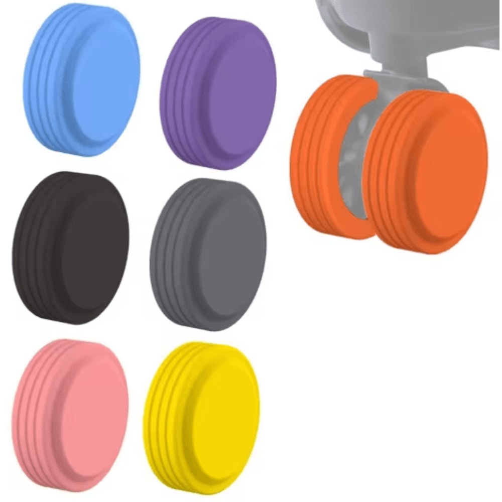 8PCS Silicone Luggage Wheel Protector Rings For Quiet Travel 0
