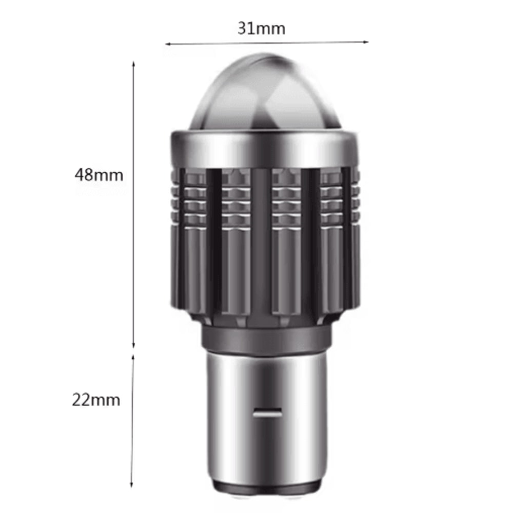 BA20D LED Motorcycle Headlight Bulb HiLo Beam For Scooters Motorbikes 3