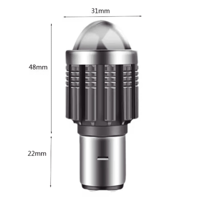 BA20D LED Motorcycle Headlight Bulb HiLo Beam For Scooters Motorbikes 3