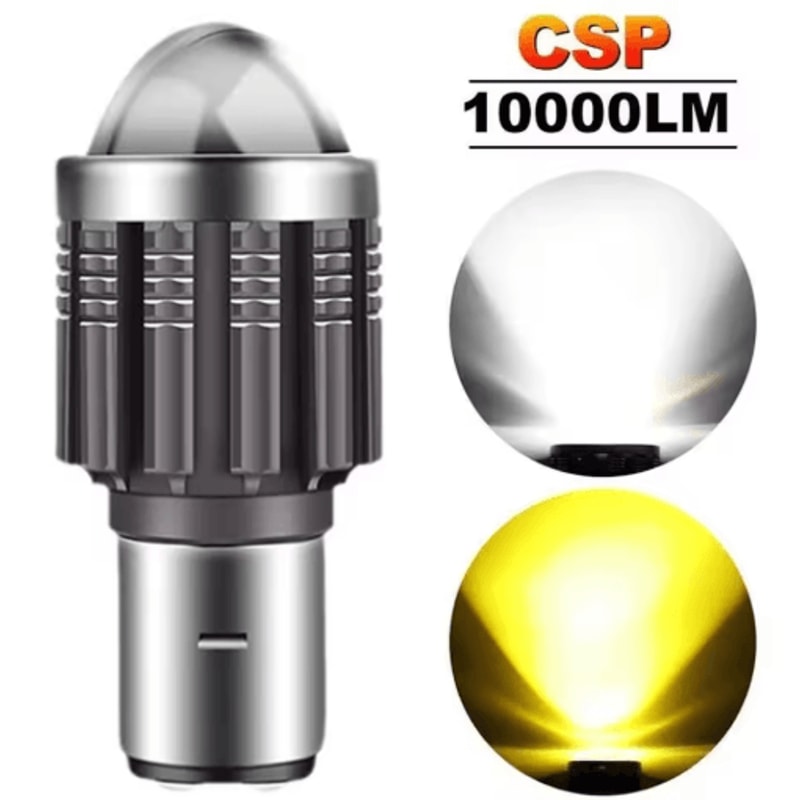 BA20D LED Motorcycle Headlight Bulb HiLo Beam For Scooters Motorbikes 0