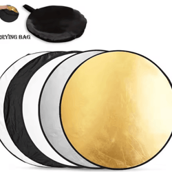 5-in-1 collapsible photography reflector for studio & outdoor lighting