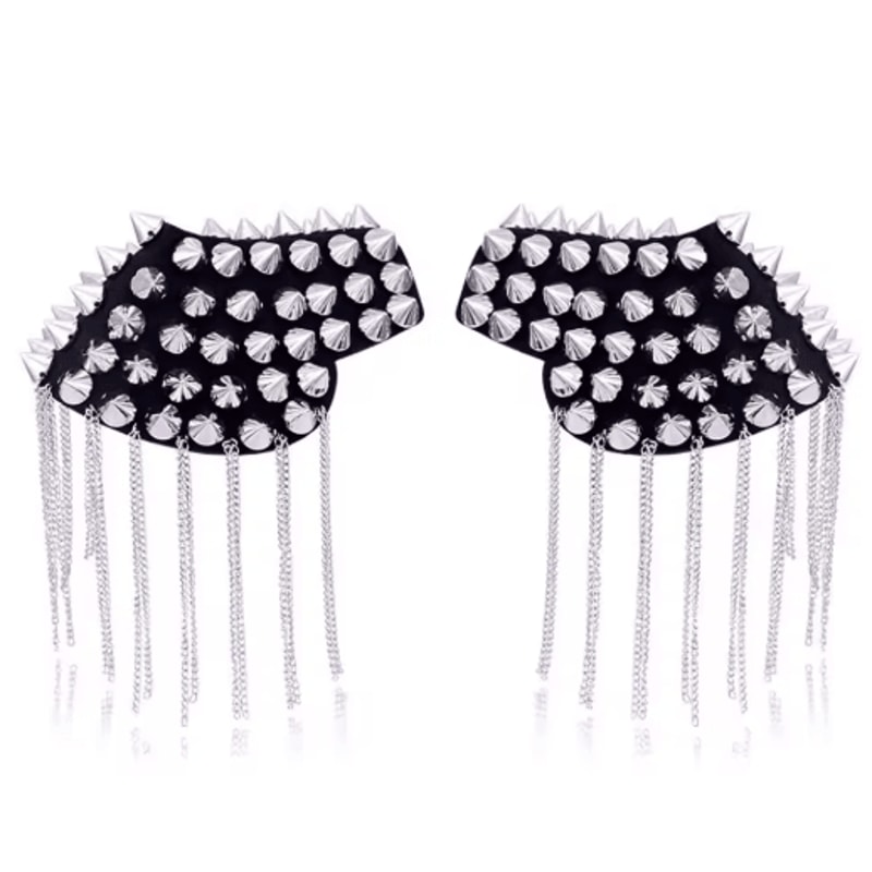 Punk Chain Tassel Shoulder Brooch Epaulets For Men Women 1