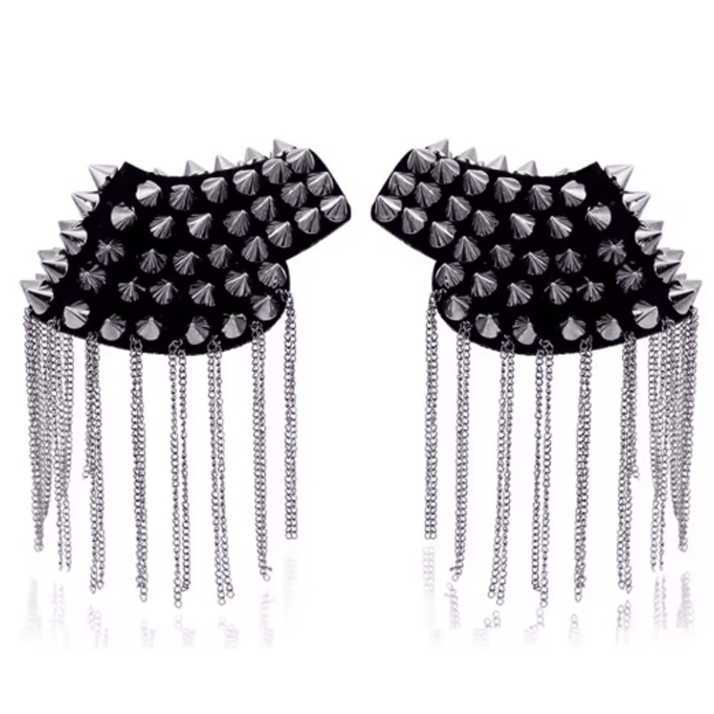Punk Chain Tassel Shoulder Brooch Epaulets For Men Women 3