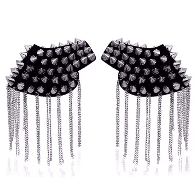 Punk Chain Tassel Shoulder Brooch Epaulets For Men Women 3