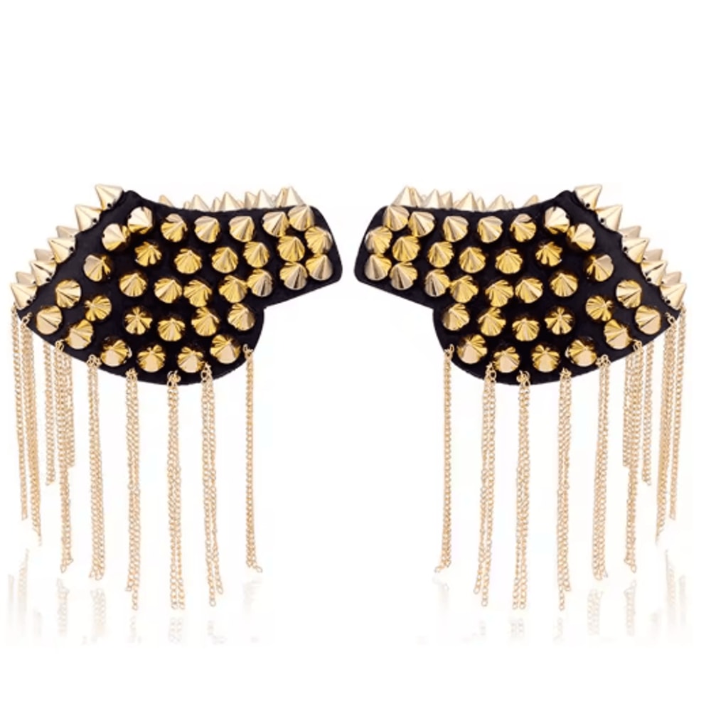 Punk Chain Tassel Shoulder Brooch Epaulets For Men Women 5