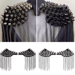 punk chain tassel shoulder brooch epaulets for men & women
