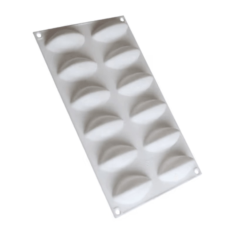 12Cavity Silicone Quenelle Mold For Mousse Cakes Chocolate Desserts 1