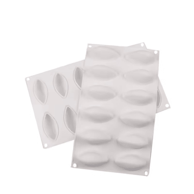12Cavity Silicone Quenelle Mold For Mousse Cakes Chocolate Desserts 4