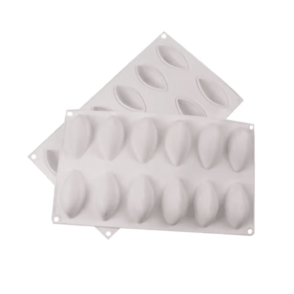 12Cavity Silicone Quenelle Mold For Mousse Cakes Chocolate Desserts 5