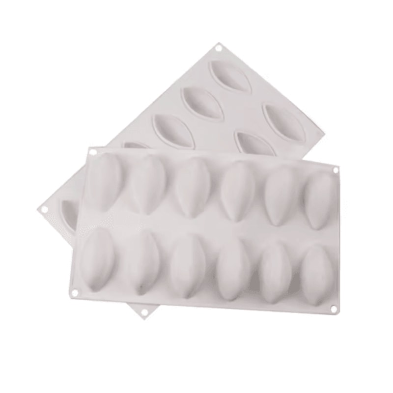 12Cavity Silicone Quenelle Mold For Mousse Cakes Chocolate Desserts 5