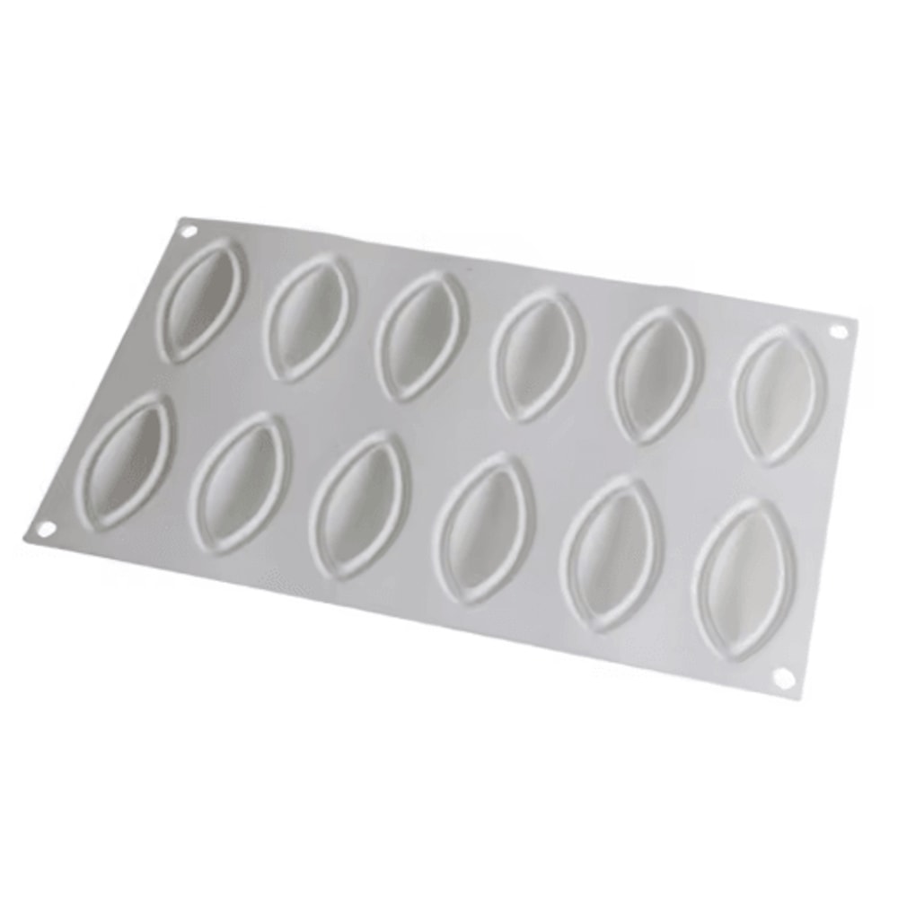 12Cavity Silicone Quenelle Mold For Mousse Cakes Chocolate Desserts 6