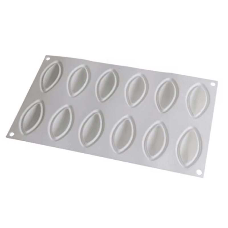 12Cavity Silicone Quenelle Mold For Mousse Cakes Chocolate Desserts 6