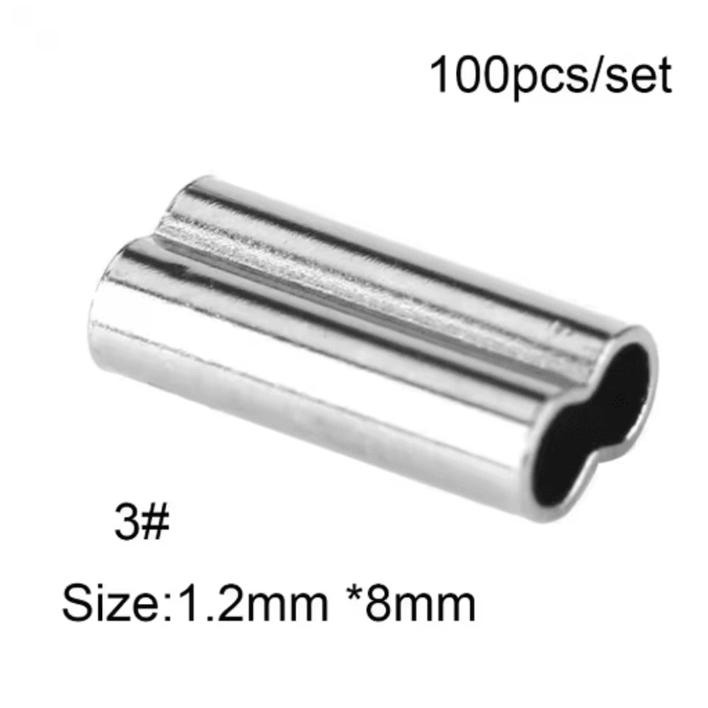 100PCS Fishing Crimping Sleeves For Strong Secure Rig Connections 7