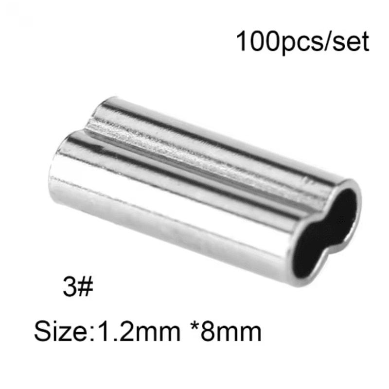 100PCS Fishing Crimping Sleeves For Strong Secure Rig Connections 7