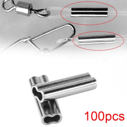 100pcs fishing crimping sleeves for strong & secure rig connections