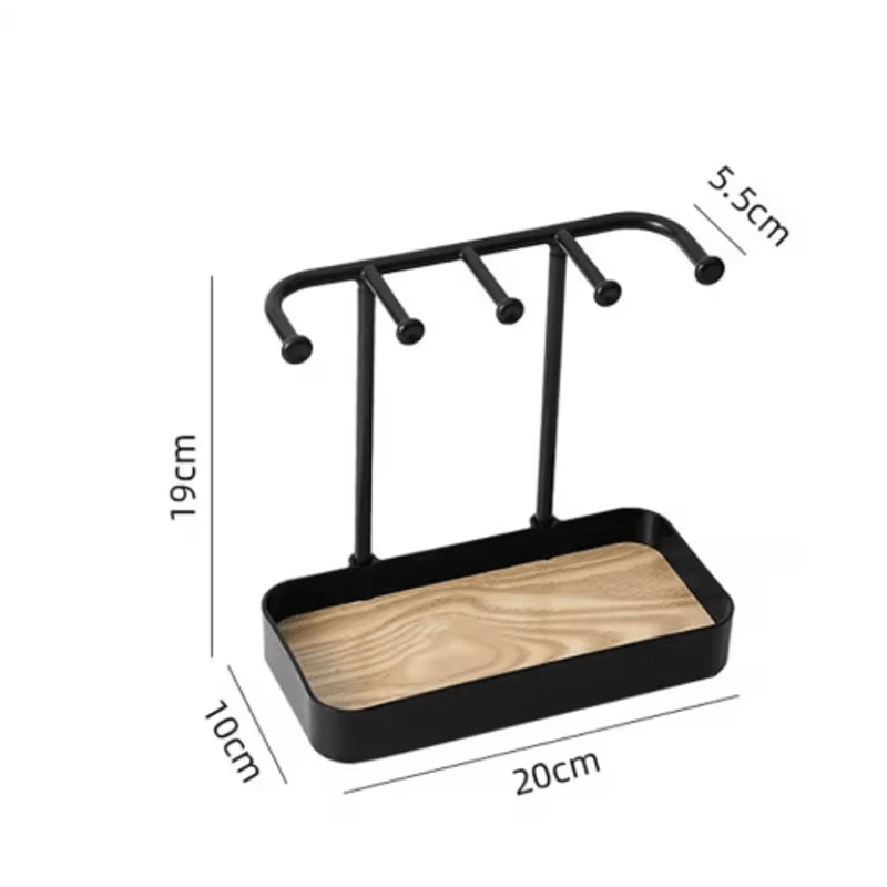 Wooden Jewelry Display Rack With Drawer For Earrings Necklaces 4