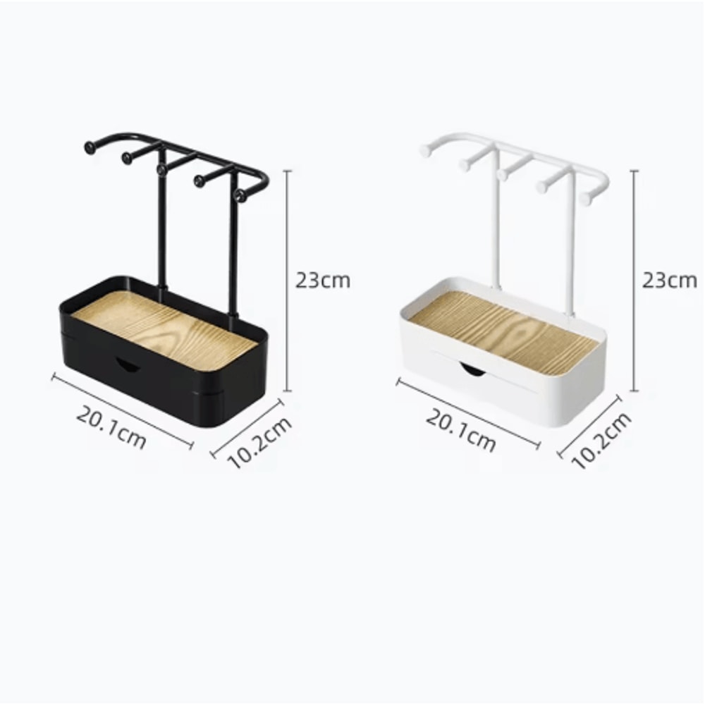 Wooden Jewelry Display Rack With Drawer For Earrings Necklaces 7