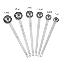 stainless steel measuring spoon set with long handle for coffee & bakin