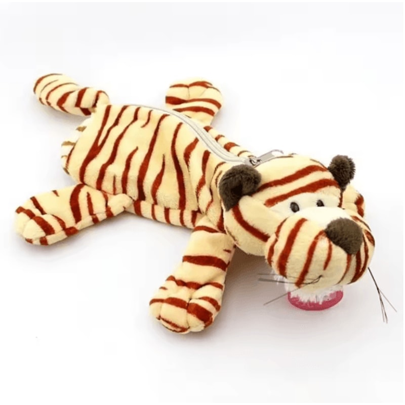 Cute Forest Animal Plush Pencil Case For School Stationery Storage 4