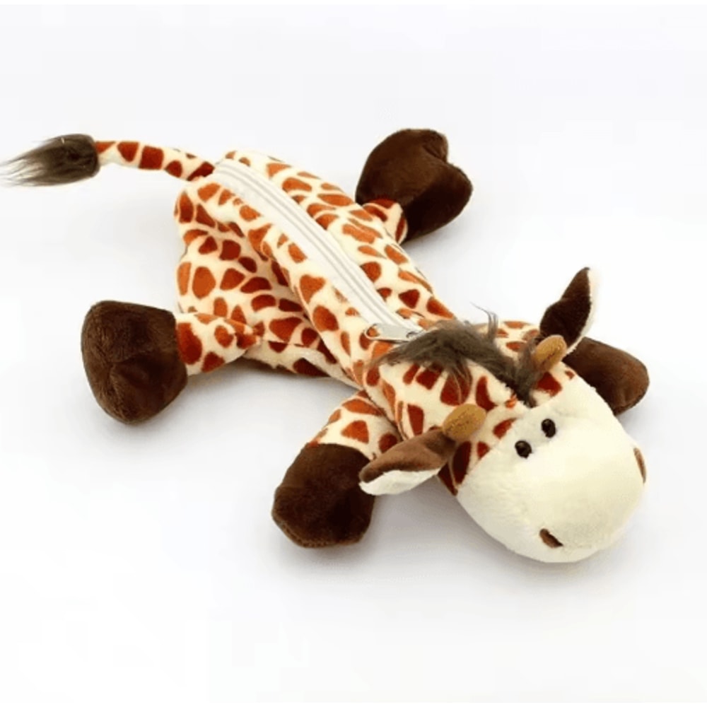 Cute Forest Animal Plush Pencil Case For School Stationery Storage 8