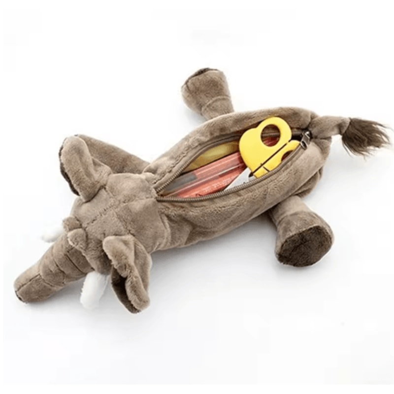Cute Forest Animal Plush Pencil Case For School Stationery Storage 14