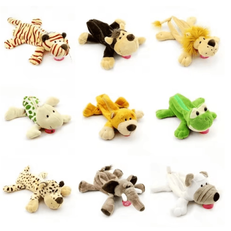 Cute Forest Animal Plush Pencil Case For School Stationery Storage 0