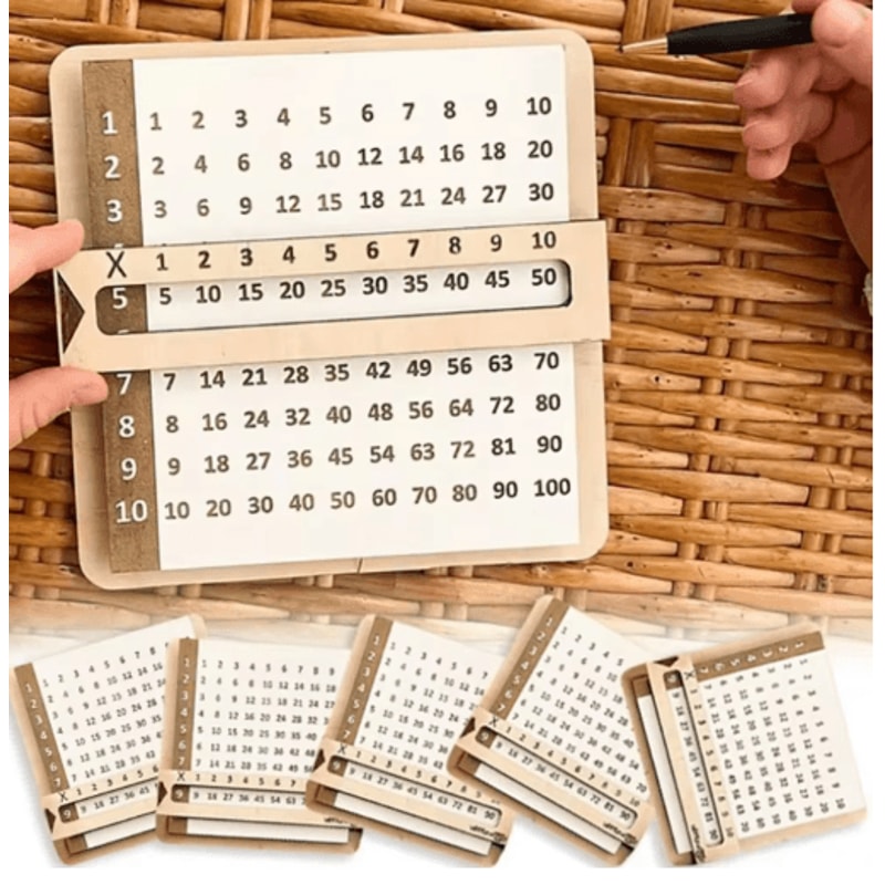 Wooden Montessori Multiplication Board For Kids Math Learning 0