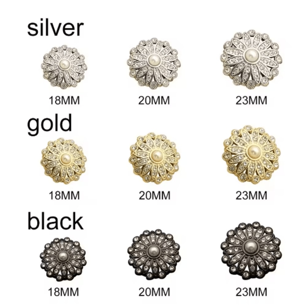 Retro Pearl Rhinestone Sewing Buttons For DIY Clothing Design 10