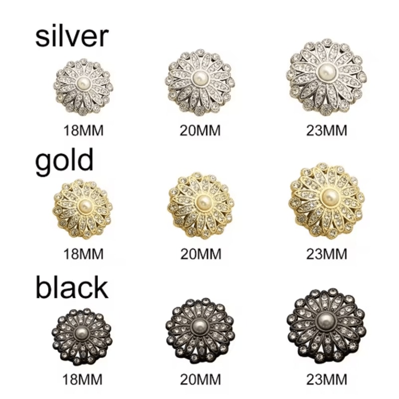 Retro Pearl Rhinestone Sewing Buttons For DIY Clothing Design 10