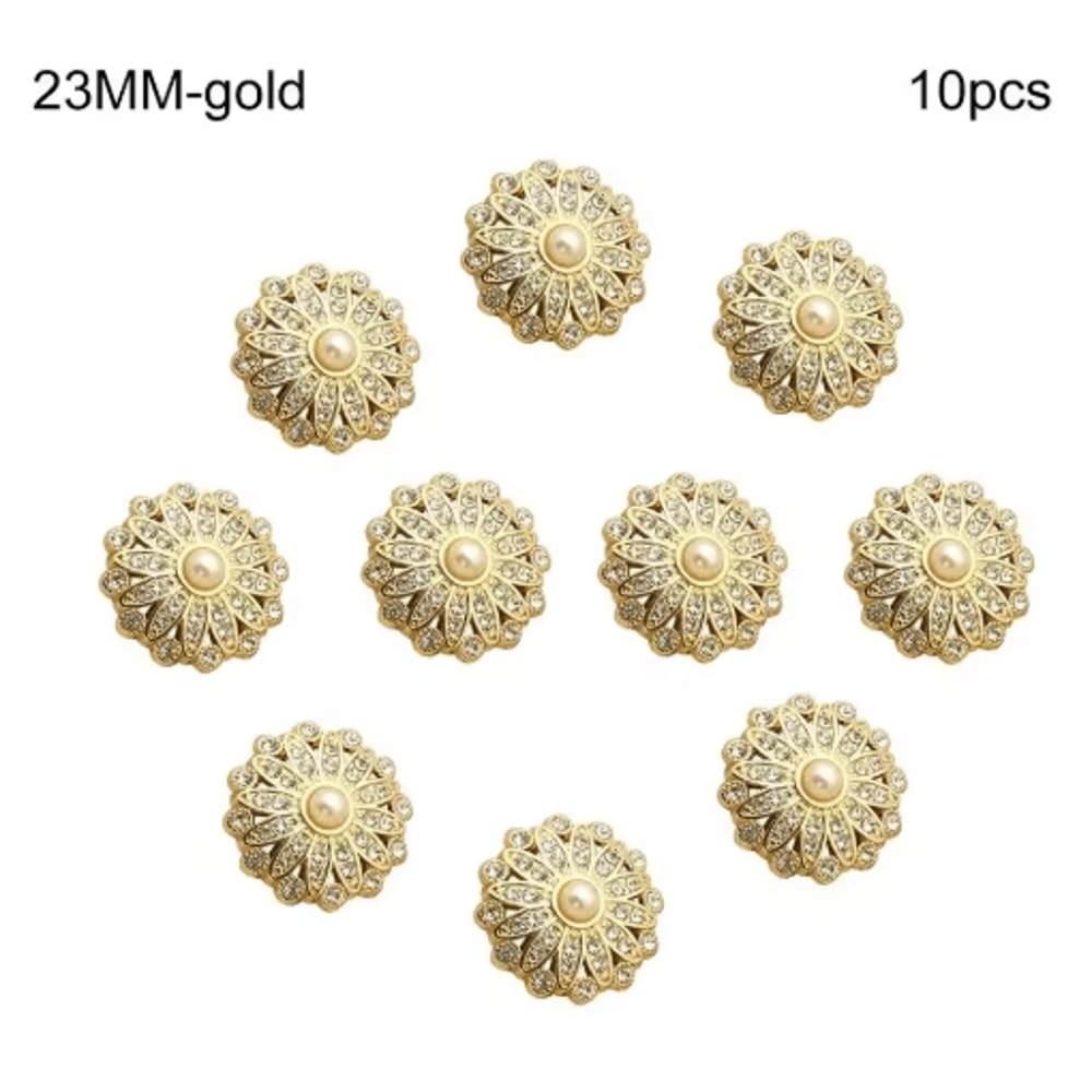Retro Pearl Rhinestone Sewing Buttons For DIY Clothing Design 3