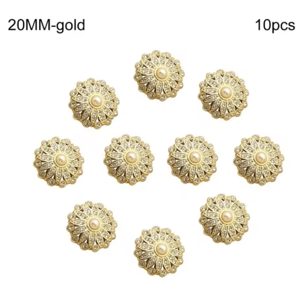 Retro Pearl Rhinestone Sewing Buttons For DIY Clothing Design 4