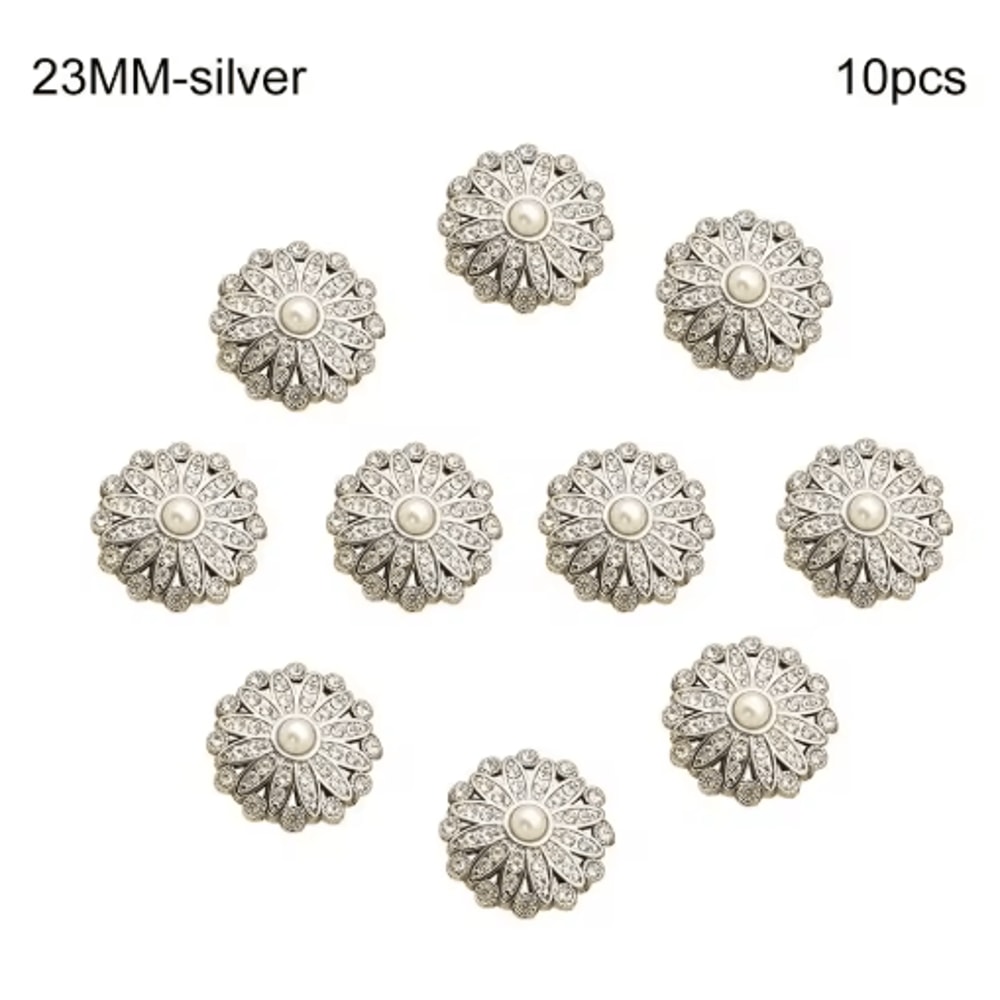 Retro Pearl Rhinestone Sewing Buttons For DIY Clothing Design 6