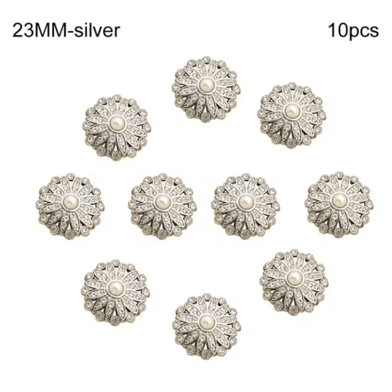 Retro Pearl Rhinestone Sewing Buttons For DIY Clothing Design 6