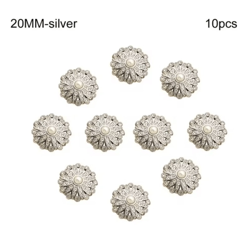 Retro Pearl Rhinestone Sewing Buttons For DIY Clothing Design 7